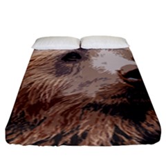 Bear Looking Fitted Sheet (king Size) by snowwhitegirl