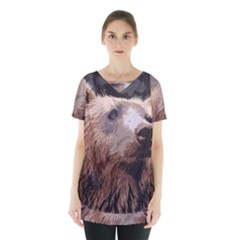 Bear Looking Skirt Hem Sports Top