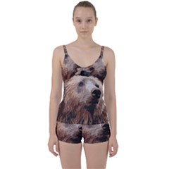 Bear Looking Tie Front Two Piece Tankini by snowwhitegirl