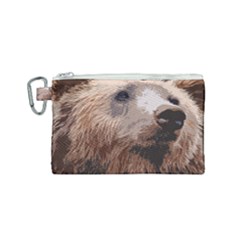 Bear Looking Canvas Cosmetic Bag (small)