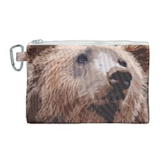 Bear Looking Canvas Cosmetic Bag (large)