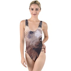 Bear Looking High Leg Strappy Swimsuit