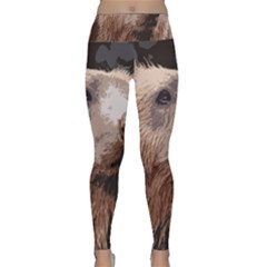 Bear Looking Lightweight Velour Classic Yoga Leggings