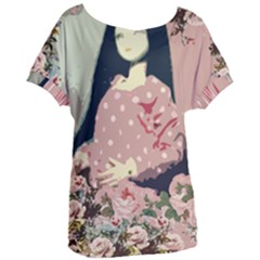 Rose Floral Doll Women s Oversized Tee