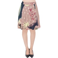 Rose Floral Doll Velvet High Waist Skirt by snowwhitegirl