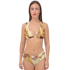 Butterfly Eyes Double Strap Halter Bikini Set