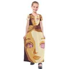 Butterfly Eyes Kids  Short Sleeve Maxi Dress