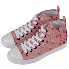 Pink Crochet Women s Mid-top Canvas Sneakers by snowwhitegirl