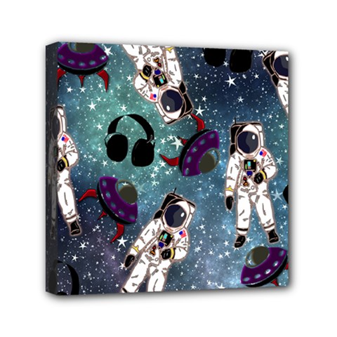 Astronaut Space Galaxy Mini Canvas 6  X 6  (stretched) by snowwhitegirl