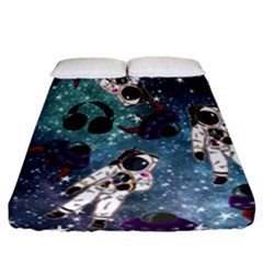 Astronaut Space Galaxy Fitted Sheet (california King Size) by snowwhitegirl