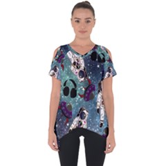 Astronaut Space Galaxy Cut Out Side Drop Tee by snowwhitegirl