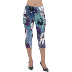 Astronaut Space Galaxy Lightweight Velour Capri Leggings  by snowwhitegirl