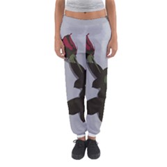 Red Rose Women s Jogger Sweatpants by snowwhitegirl