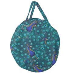 Peacocks Giant Round Zipper Tote