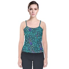 Peacocks Velvet Spaghetti Strap Top