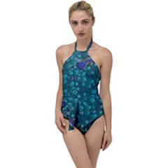 Peacocks Go With The Flow One Piece Swimsuit