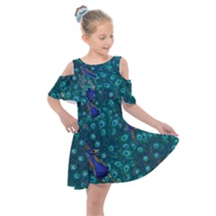 Peacocks Kids  Shoulder Cutout Chiffon Dress