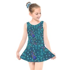 Peacocks Kids  Skater Dress Swimsuit