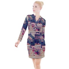 Caravan Button Long Sleeve Dress by snowwhitegirl