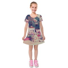 Caravan Kids  Short Sleeve Velvet Dress