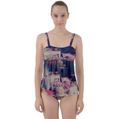 Caravan Twist Front Tankini Set