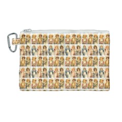 Victorian Girl Labels Canvas Cosmetic Bag (large)