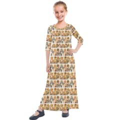 Victorian Girl Labels Kids  Quarter Sleeve Maxi Dress