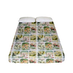 Victorian Flower Labels Fitted Sheet (full/ Double Size) by snowwhitegirl