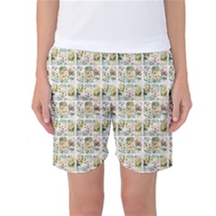 Victorian Flower Labels Women s Basketball Shorts by snowwhitegirl