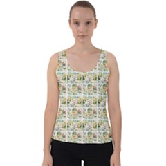 Victorian Flower Labels Velvet Tank Top