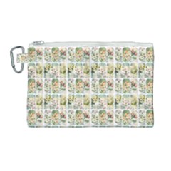 Victorian Flower Labels Canvas Cosmetic Bag (large)