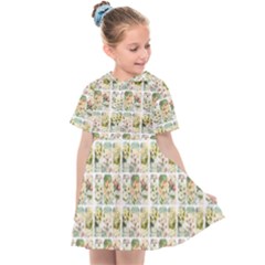 Victorian Flower Labels Kids  Sailor Dress