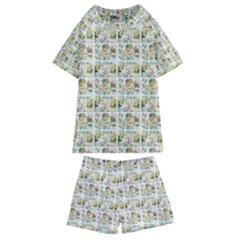 Victorian Flower Labels Kids  Swim Tee And Shorts Set