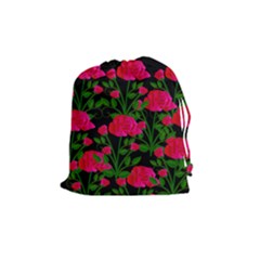 Roses At Night Drawstring Pouch (medium)