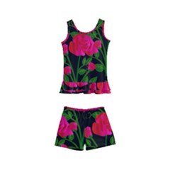 Roses At Night Kid s Boyleg Swimsuit