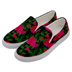 Roses At Night Men s Canvas Slip Ons