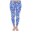 Officially Sexy Blue & White Cracked Pattern Winter Leggings  View1