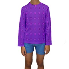 Bold Geometric Purple Circles Kids  Long Sleeve Swimwear