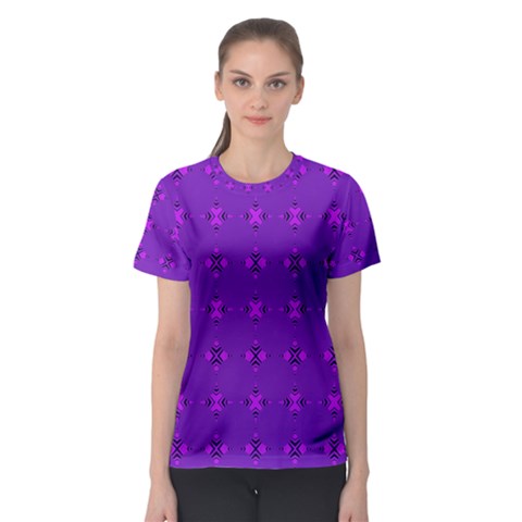 Bold Geometric Purple Circles Women s Sport Mesh Tee by BrightVibesDesign