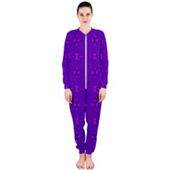 Bold Geometric Purple Circles OnePiece Jumpsuit (Ladies) 