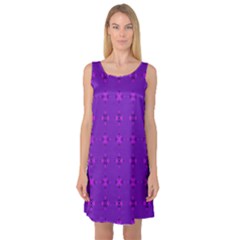 Bold Geometric Purple Circles Sleeveless Satin Nightdress