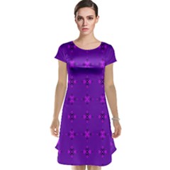 Bold Geometric Purple Circles Cap Sleeve Nightdress