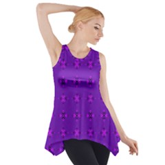 Bold Geometric Purple Circles Side Drop Tank Tunic