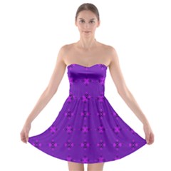 Bold Geometric Purple Circles Strapless Bra Top Dress