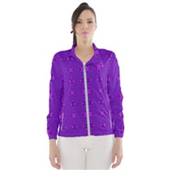 Bold Geometric Purple Circles Windbreaker (women) by BrightVibesDesign