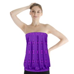 Bold Geometric Purple Circles Strapless Top