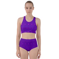 Bold Geometric Purple Circles Racer Back Bikini Set