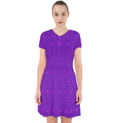 Bold Geometric Purple Circles Adorable in Chiffon Dress