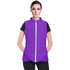 Bold Geometric Purple Circles Women s Puffer Vest by BrightVibesDesign