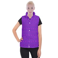 Bold Geometric Purple Circles Women s Button Up Vest by BrightVibesDesign